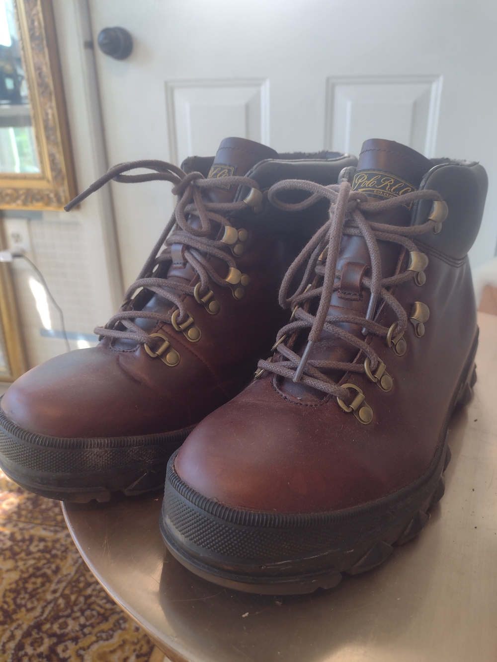 Polo by Ralph Lauren Men's Brown Leather Hiking Boots